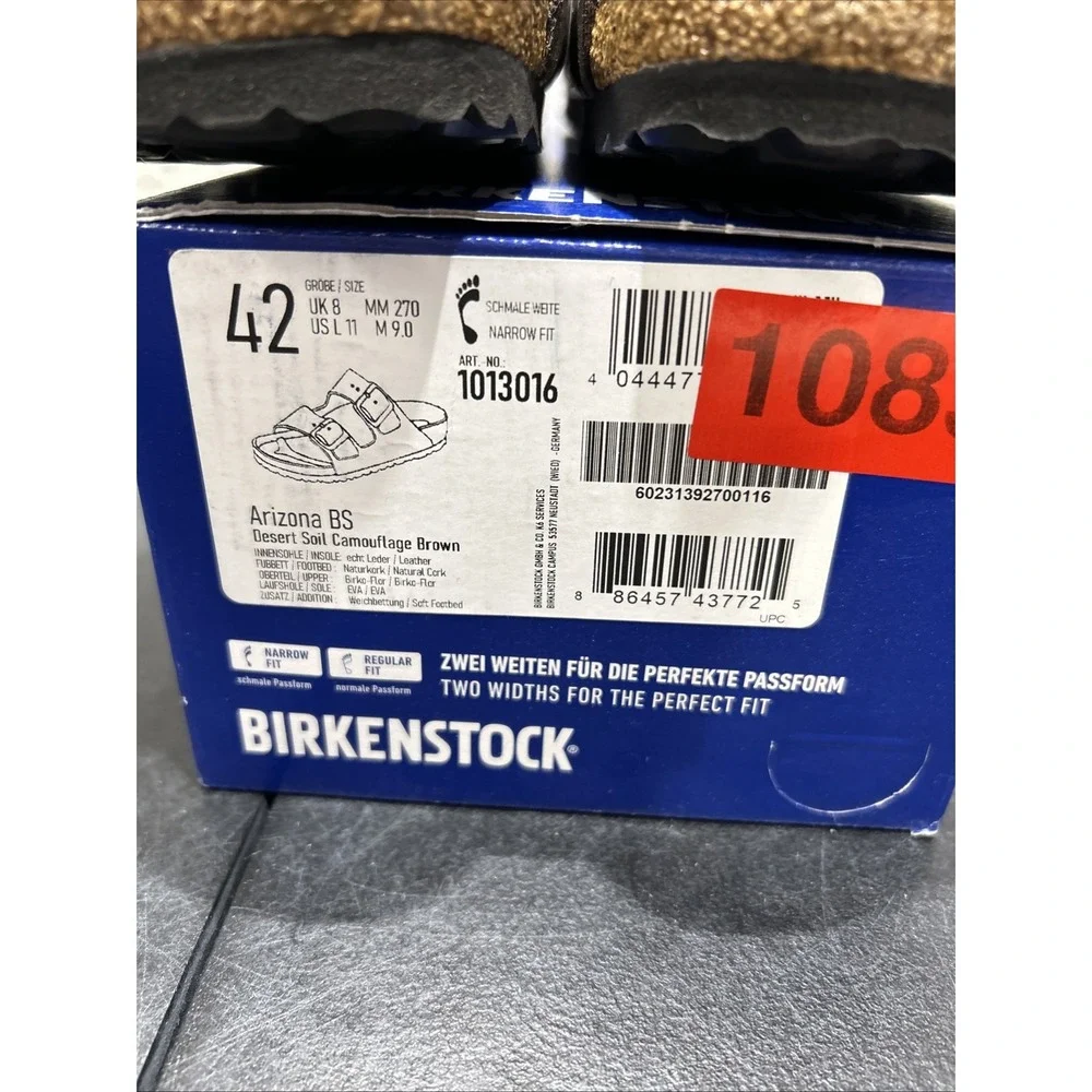 Birkenstock Arizona Birko-Flor Camouflage Brown EU 42 US M 9 L 11 Mens